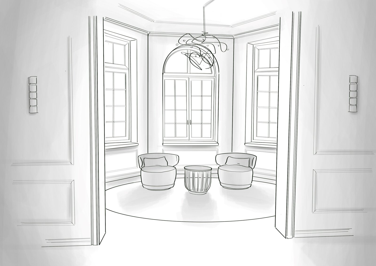 Skizzen eines Interior Designers Skizzen eines Interior Designers